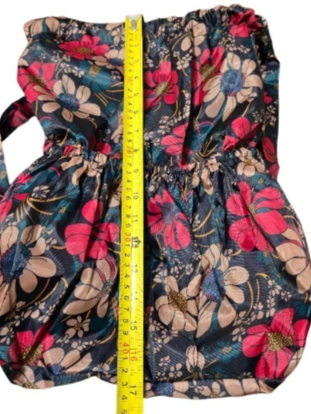 Floral Drawstring Backpack Nylon Polyester Large Travel Gym Cinch Bag Tote